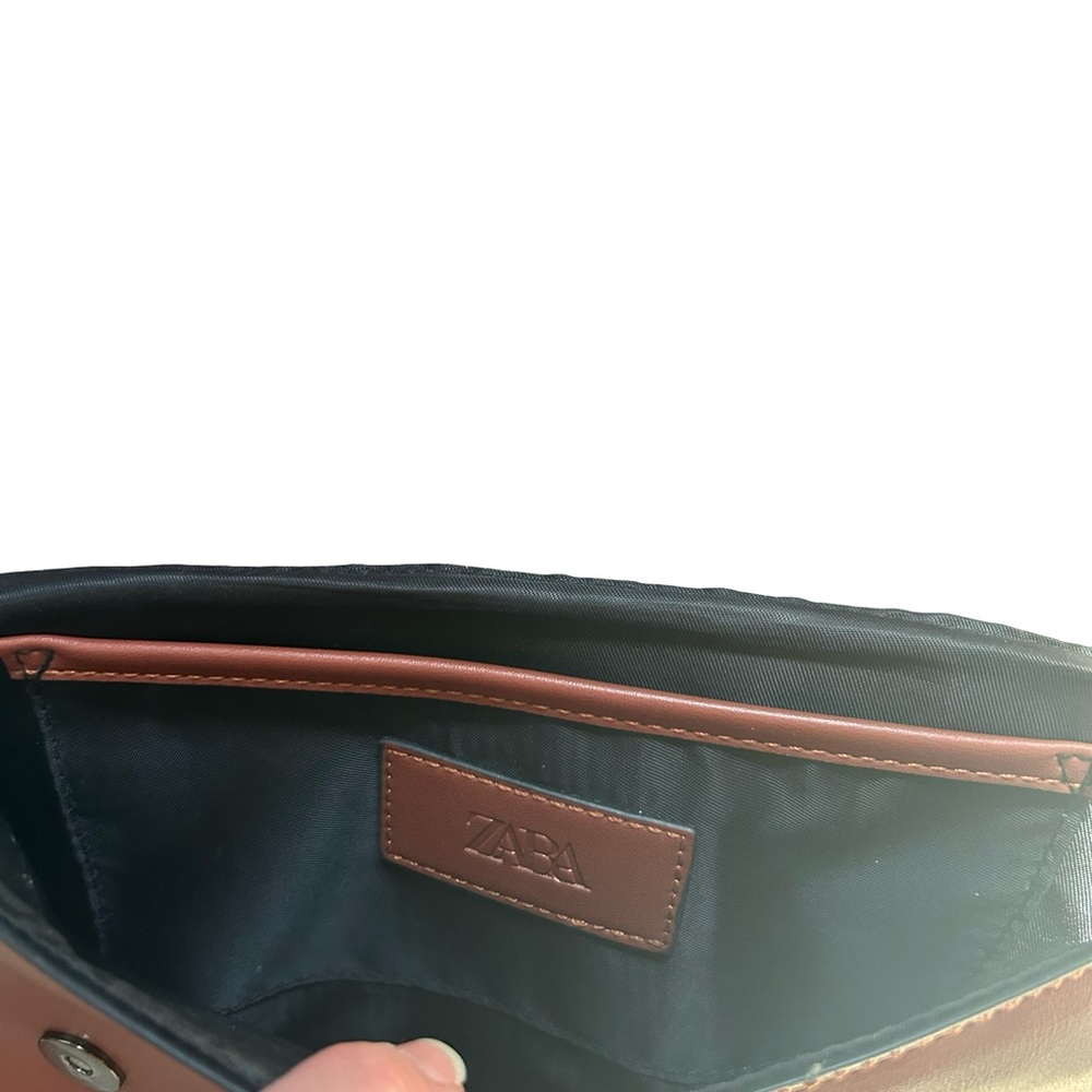 Zara Woven Brown Crossbody Bag - Picture 2 of 4